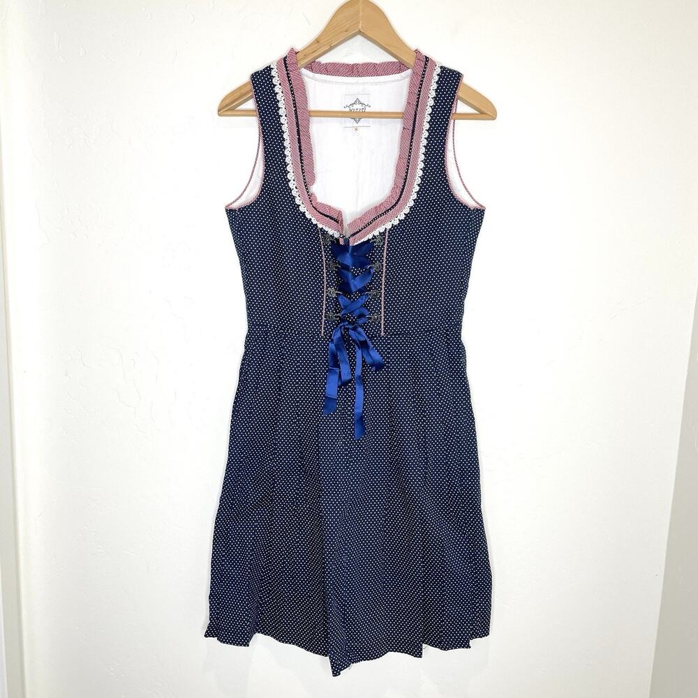 Hiziti Happy Life Octoberfast Japanese Lace Up Corset Dress Womens Small Blue